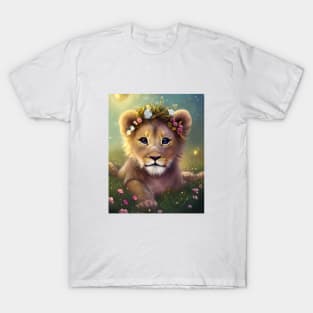 Cute Baby Lion Cub Graphic T-Shirt